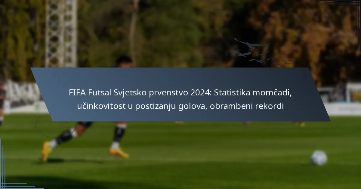 FIFA Futsal Svjetsko prvenstvo 2024: Statistika momčadi, učinkovitost u postizanju golova, obrambeni rekordi