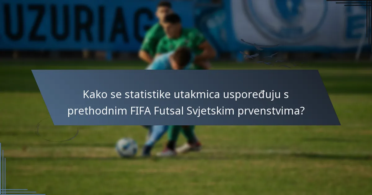 Kako se statistike utakmica uspoređuju s prethodnim FIFA Futsal Svjetskim prvenstvima?