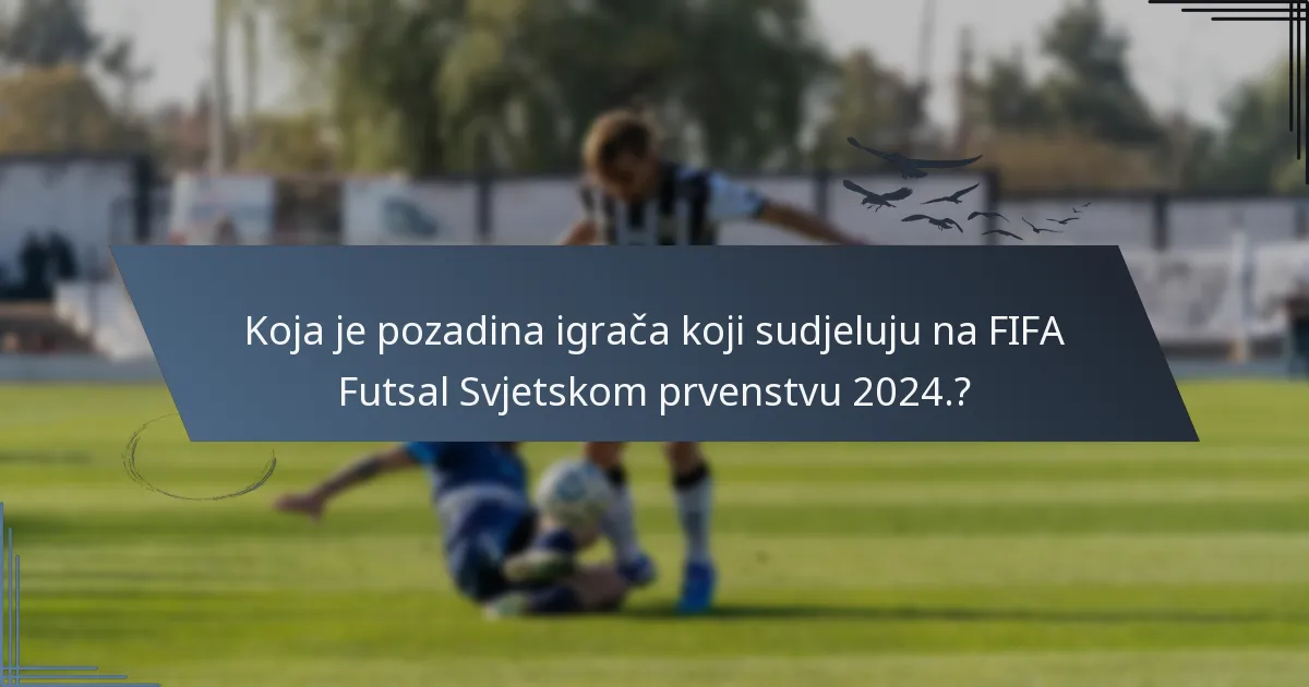 Koja je pozadina igrača koji sudjeluju na FIFA Futsal Svjetskom prvenstvu 2024.?