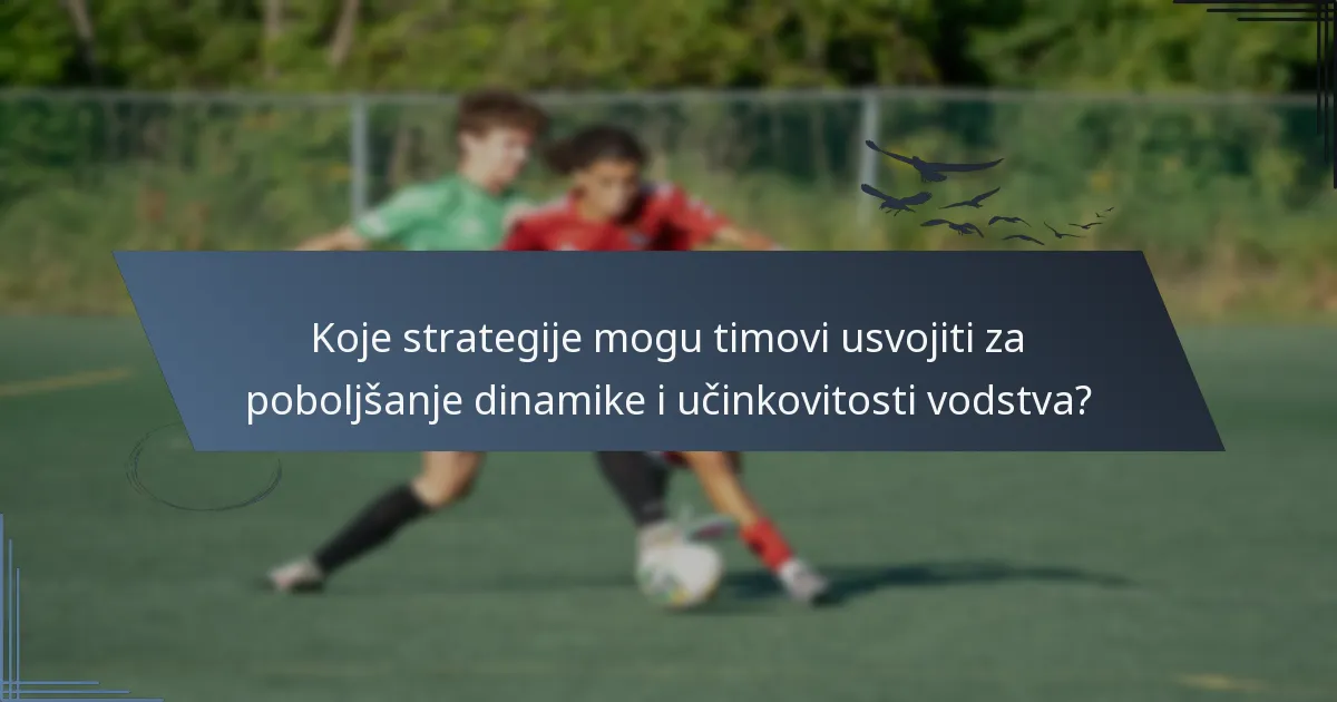 Koje strategije mogu timovi usvojiti za poboljšanje dinamike i učinkovitosti vodstva?