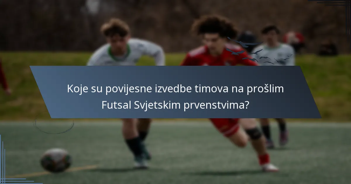 Koje su povijesne izvedbe timova na prošlim Futsal Svjetskim prvenstvima?