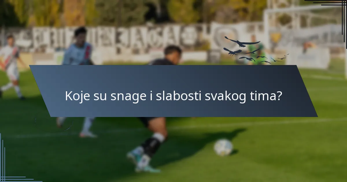 Koje su snage i slabosti svakog tima?